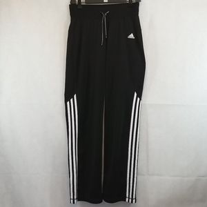 Adidas Women's Black & White 3 Stripe Track Pants Small